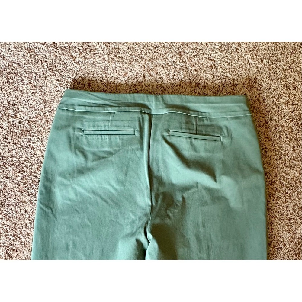 Chicos Women Ankle Pants Pull On Straight Size 2/12 Sage Green Button Hem Detail - Picture 7 of 14